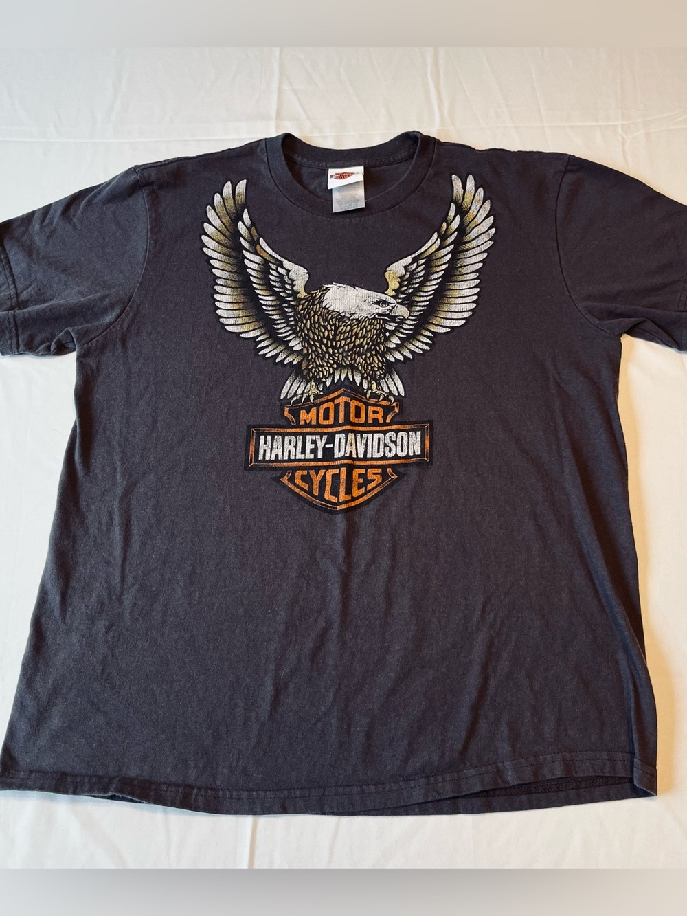 Harley Davidson Kandahar Afghanistan Military Sales Eagle Graphic Tee Large